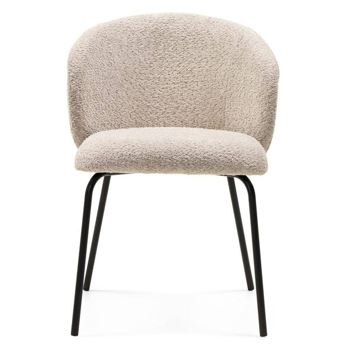 Sedia da pranzo LUEUR, beige, gambe nere