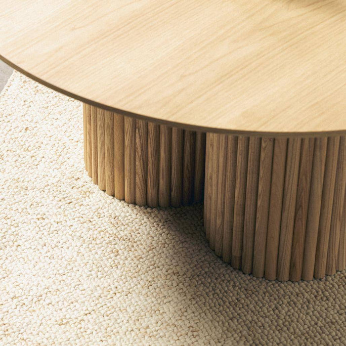 Tavolino NAORA II rotondo 100 cm, rovere e frassino