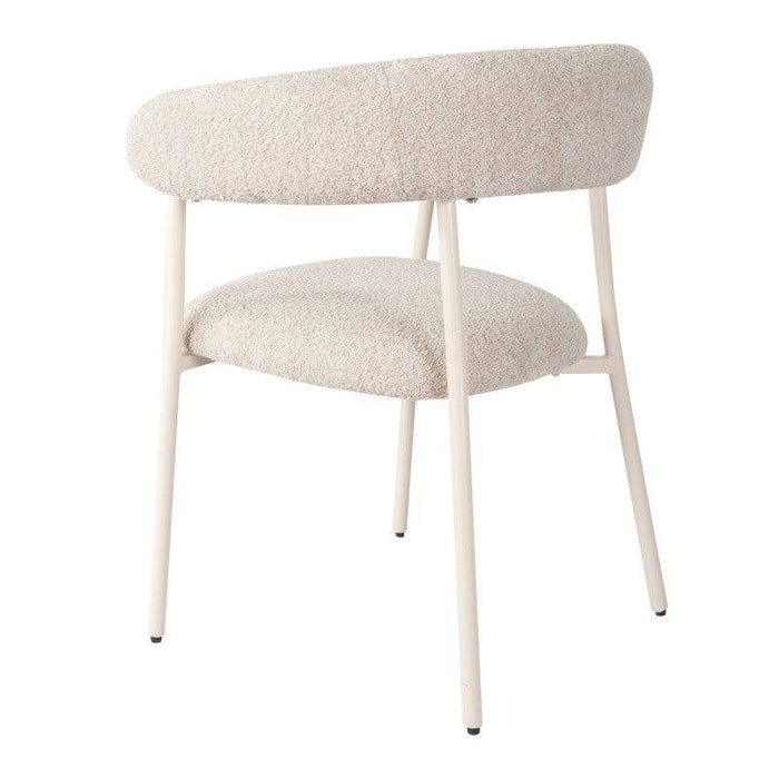 Sedia MALUA rivestita beige con gambe bianche