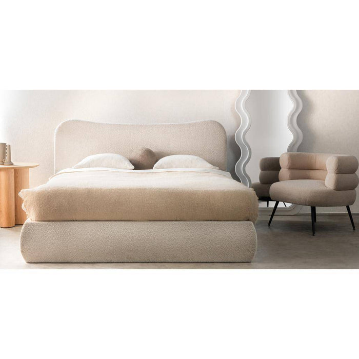 Letto imbottito DOMINIQUE 160x200 cm, beige