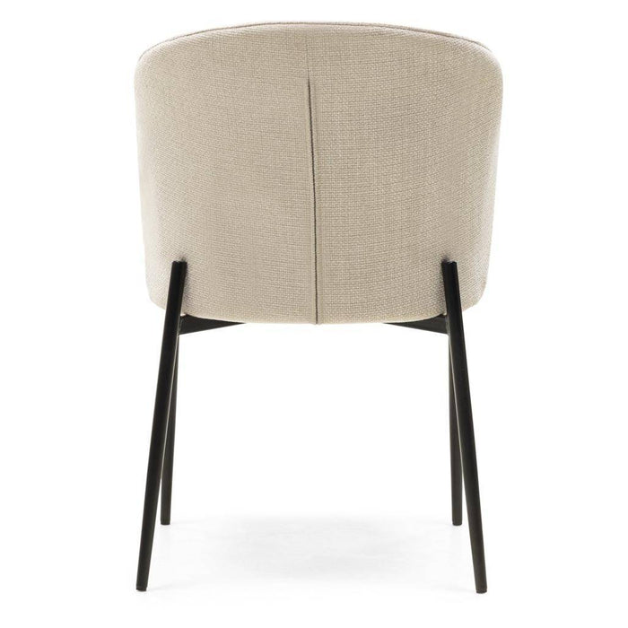 Sedia da pranzo GUSTO, beige chiaro, gambe nere
