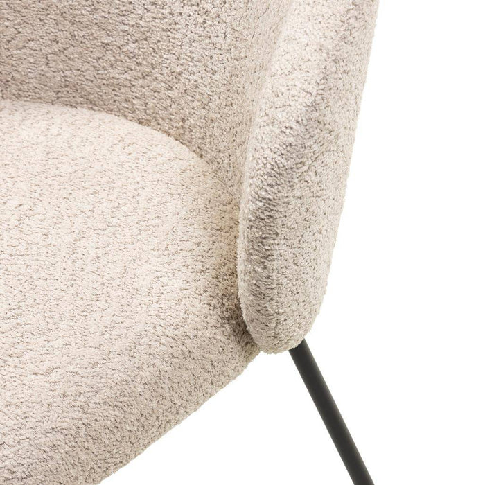 Sedia da pranzo LUEUR, beige, gambe nere