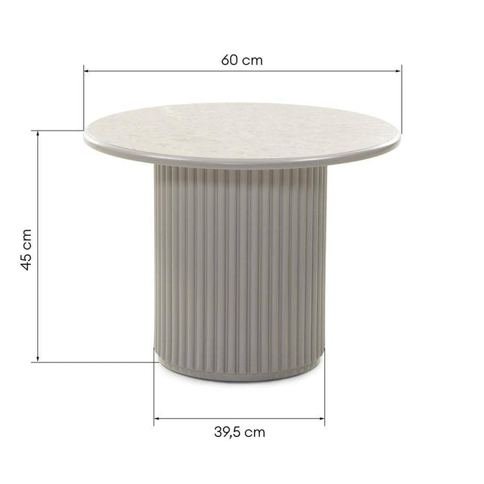 Tavolino ASTI 60 cm, grigio, effetto marmo