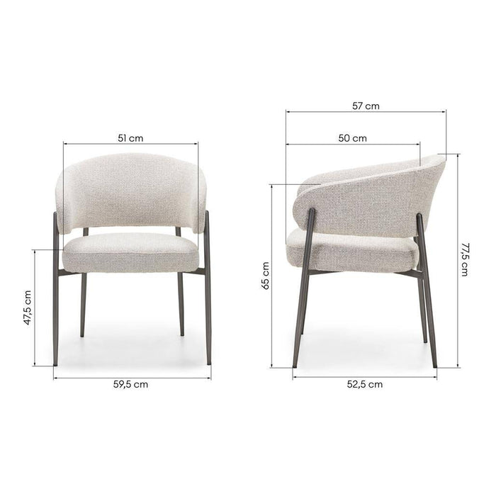 Sedia Imbottita UMBRIA, beige/grigio