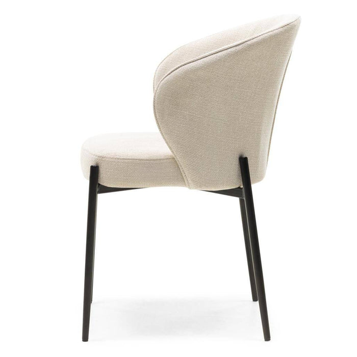 Sedia da pranzo GUSTO, beige chiaro, gambe nere