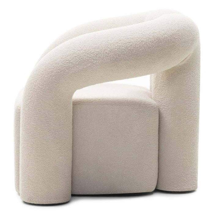 Poltrona imbottita SELLEL, beige chiaro, bouclé