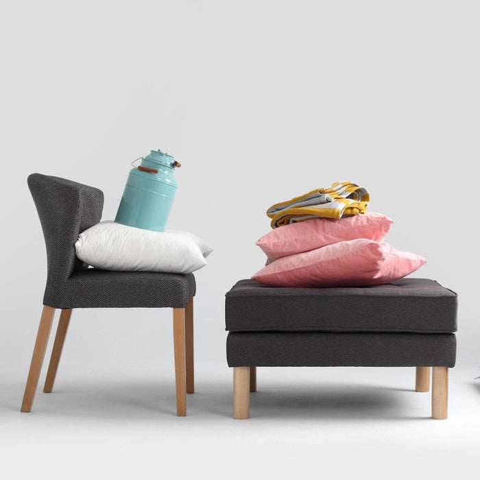 Pouf TOPIC WOOD 75, Carbon, Legno Naturale