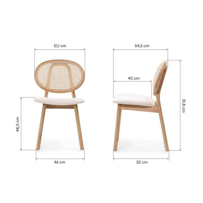 Sedia SUMBA Legno Intrecciato Viennese Naturale/Beige