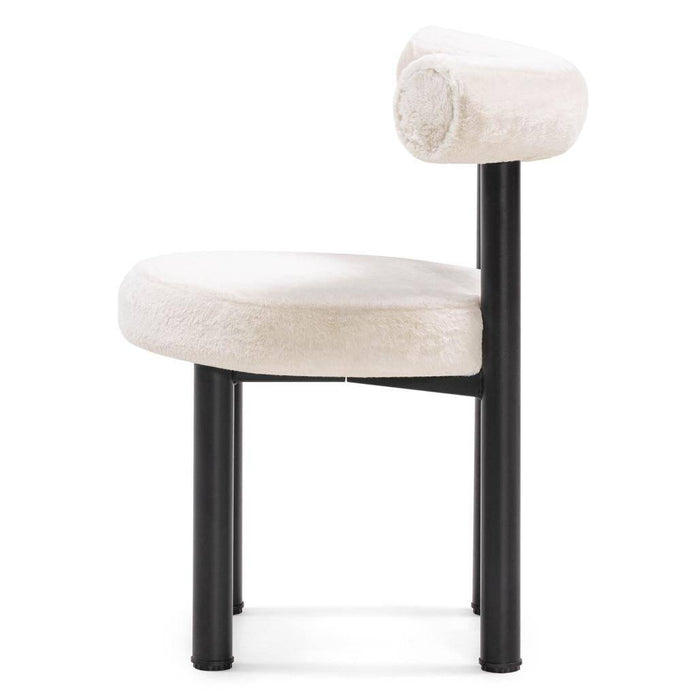Sedia da Pranzo PERER, Ecru/Gambe Nere