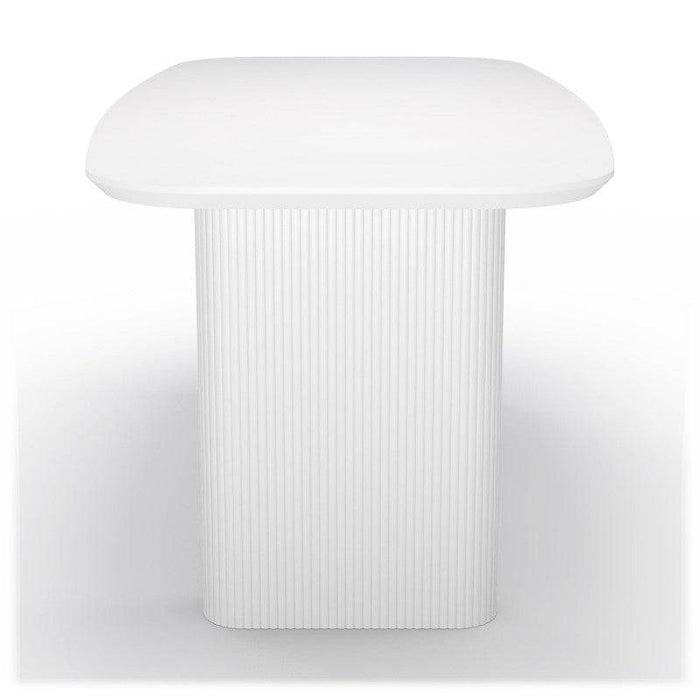 Tavolo da pranzo ESILLA bianco con lamelle
