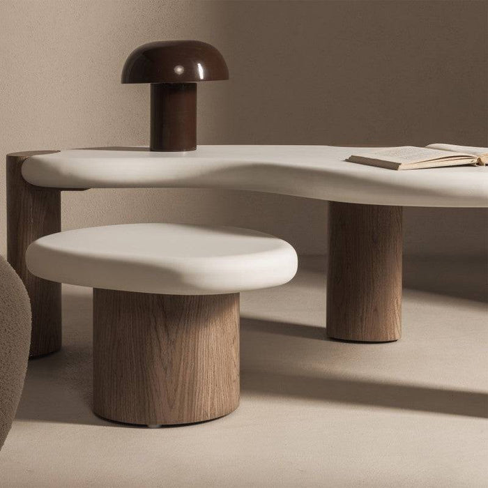 Tavolino OBUO 50 cm Bianco Noce