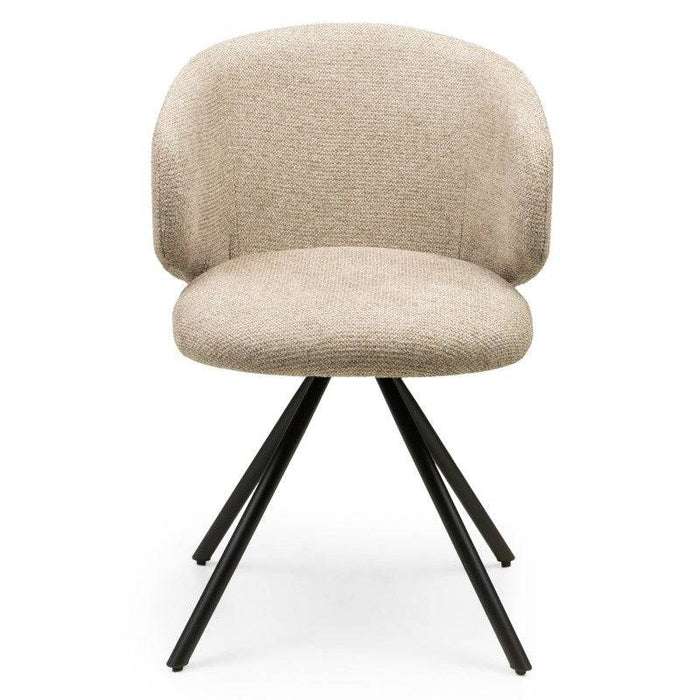 PERLA Poltrona Girevole Mocha con Gambe Nere