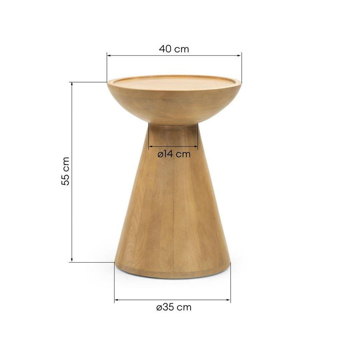 Tavolino Laterale TURI Legno Mango Rotondo 40 cm