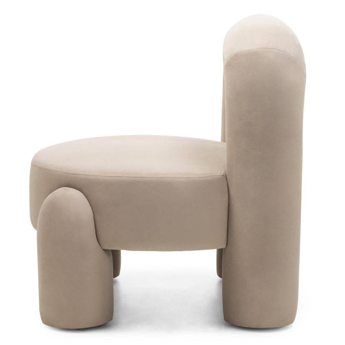 Poltrona lounge LUCCA velluto beige chiaro