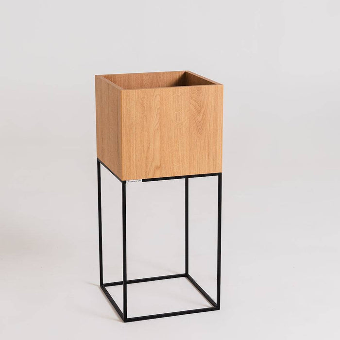 Vaso Flowerpot PALMUS METAL 80x35x35 - Naturale e Nero