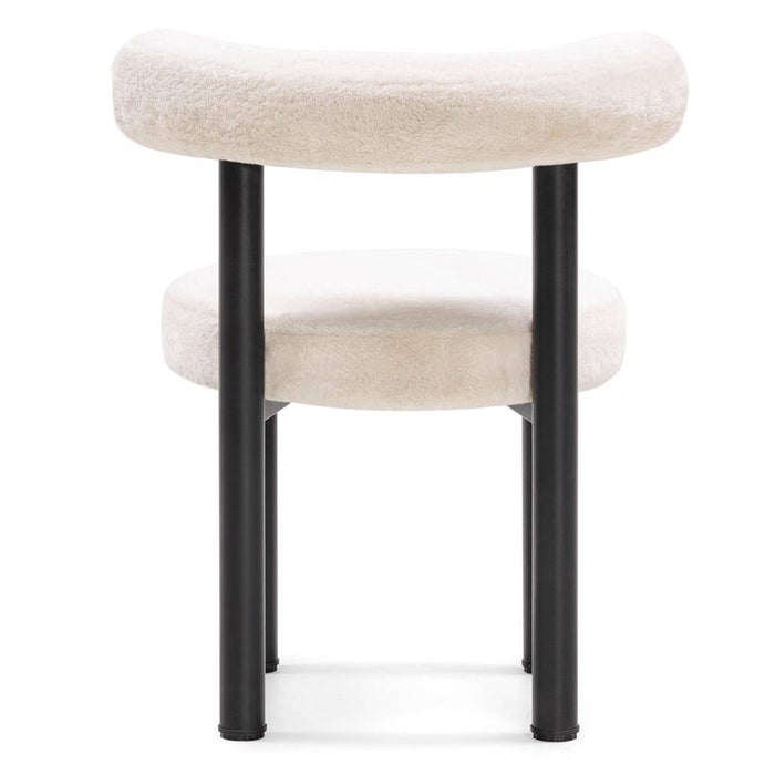 Sedia da Pranzo PERER, Ecru/Gambe Nere