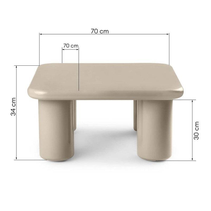 Tavolino MURIEN 70 cm, beige scuro, lucido