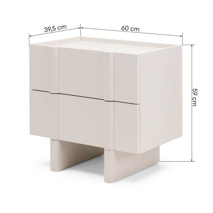 Comodino OSSM Cashmere con Fronti Arrotondati