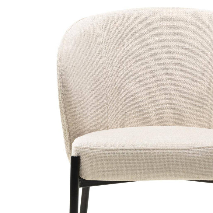 Sedia da pranzo GUSTO, beige chiaro, gambe nere