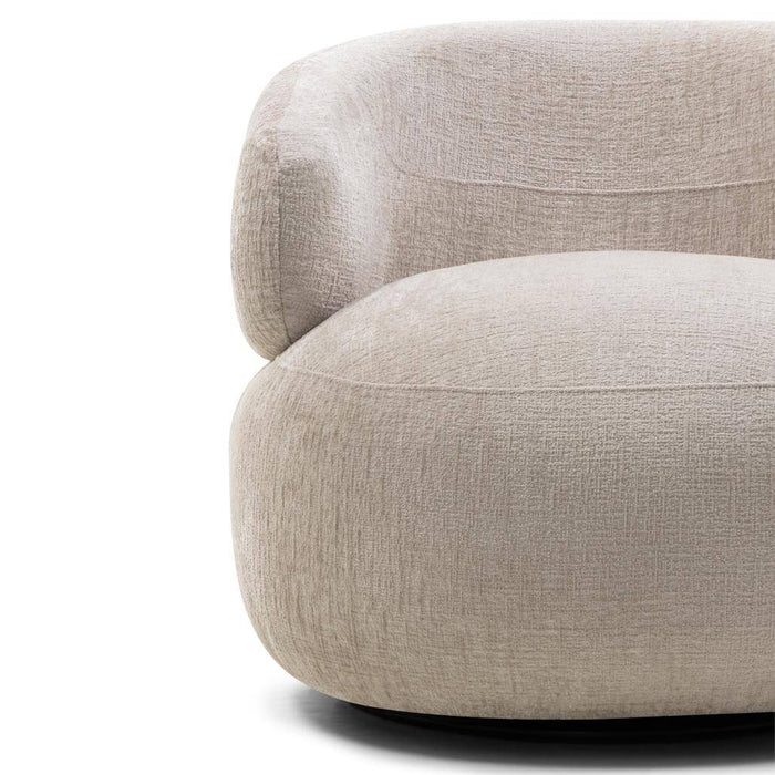 Poltrona girevole ORIEL, beige chiaro, forme arrotondate