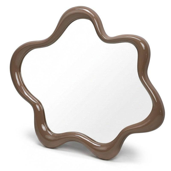 Specchio IZZY sospeso, forma irregolare, marrone chiaro