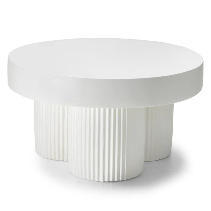 Tavolino RIGATO 70 cm, tondo, bianco, rigato