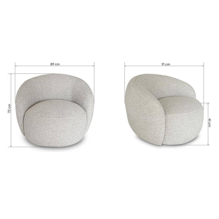 Poltrona Girevole NORA, Beige, Forme Arrotondate