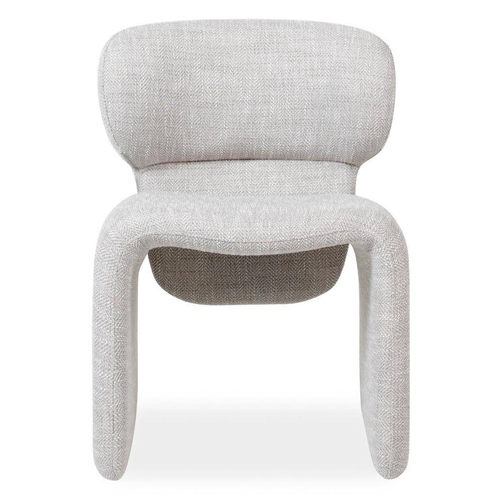 Poltrona rivestita BIZZA, beige e grigio