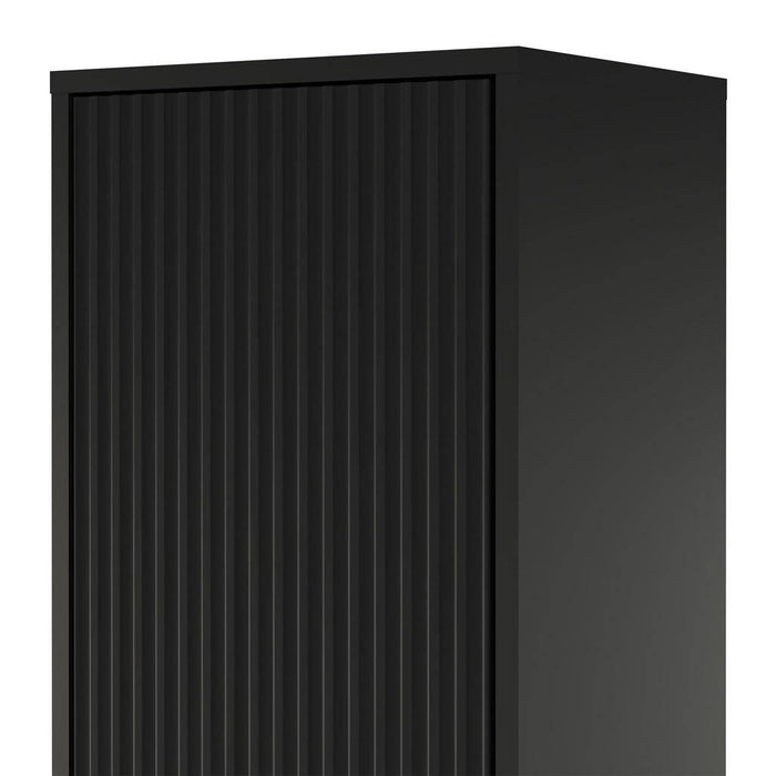 Mobile bagno ANVERS, rigato, maniglia oro, nero