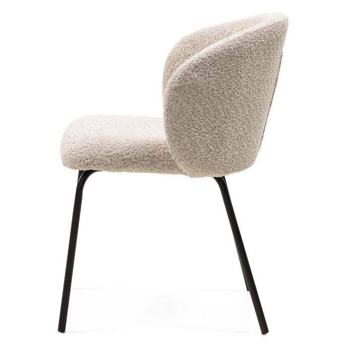 Sedia da pranzo LUEUR, beige, gambe nere