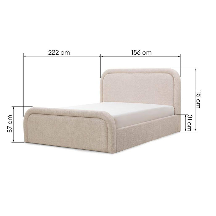 Letto imbottito LORENZ 140x200 cm beige