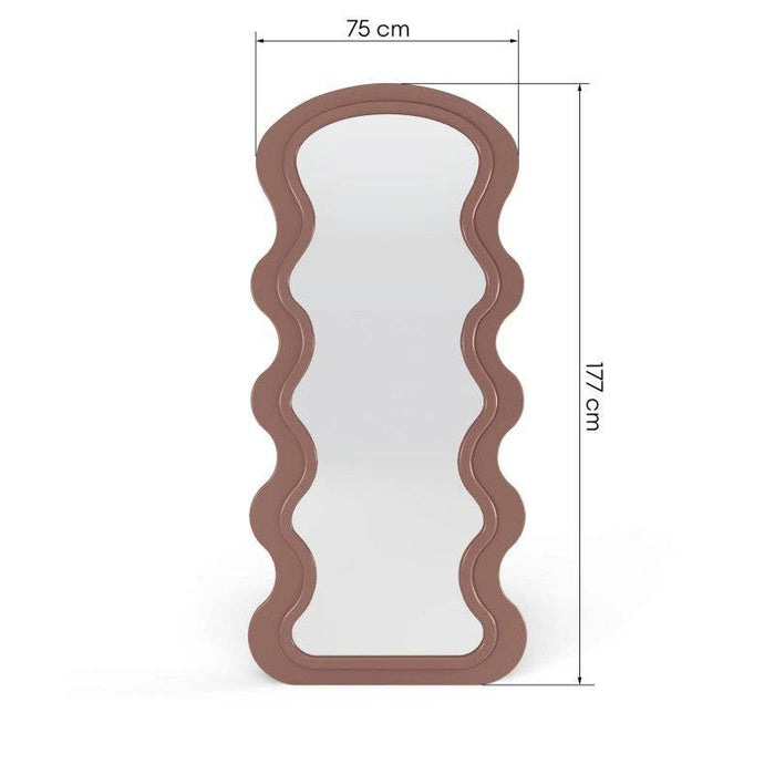 Specchio SELLEG 177x75 cm, forma organica, beige mousse