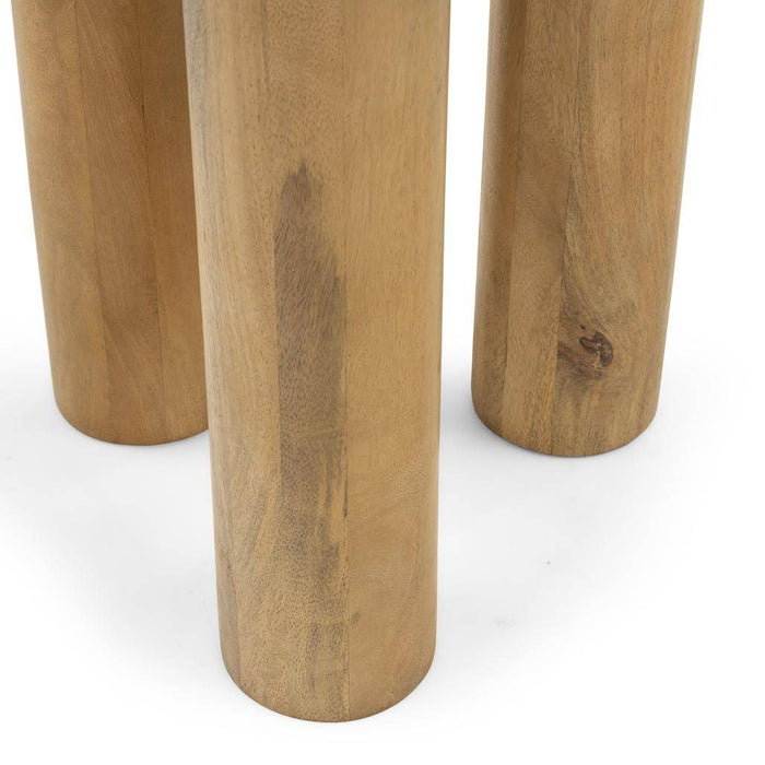 Tavolino laterale LUNGO 50 cm, rotondo, legno mango