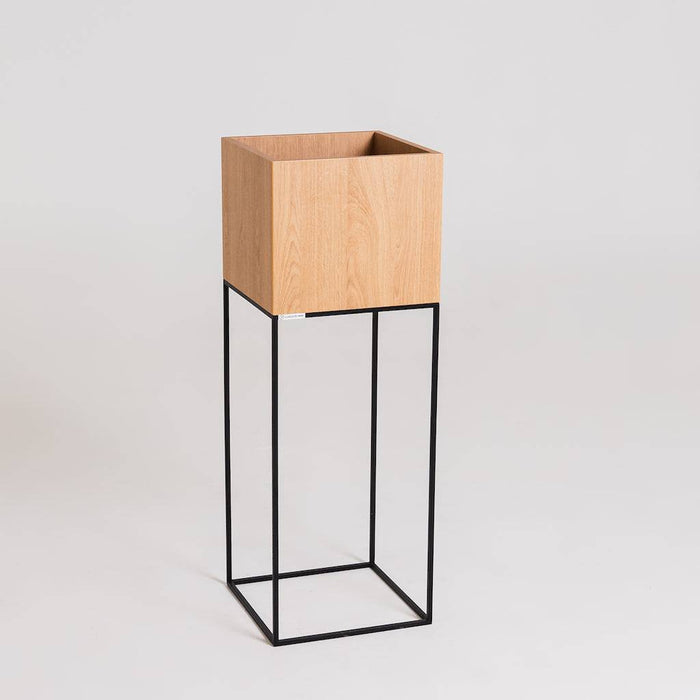 Vaso Flowerpot PALMUS METAL 100x35x35 - Naturale e Nero