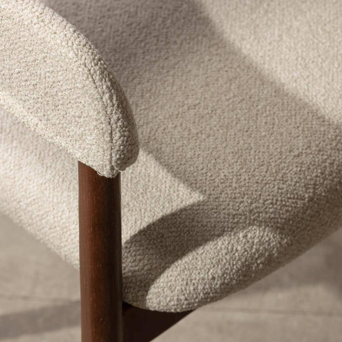 Sedia Imbottita LARIS Beige Bouclé/Noce