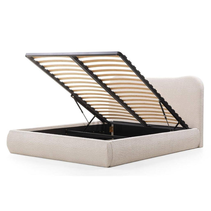 Letto imbottito DOMINIQUE 140x200 cm, beige
