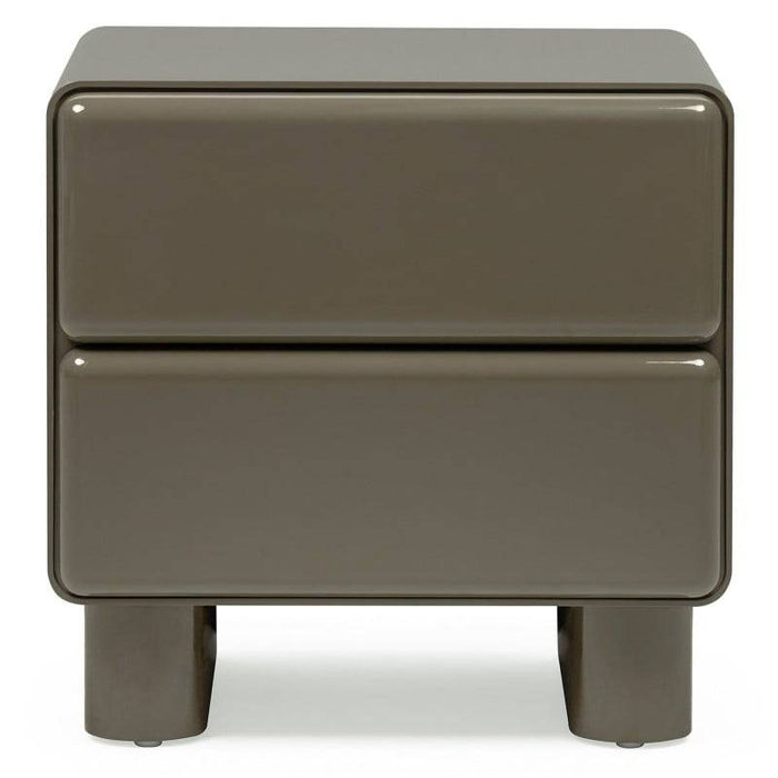 Comodino AGOS con cassetti, verde/grigio, forme arrotondate