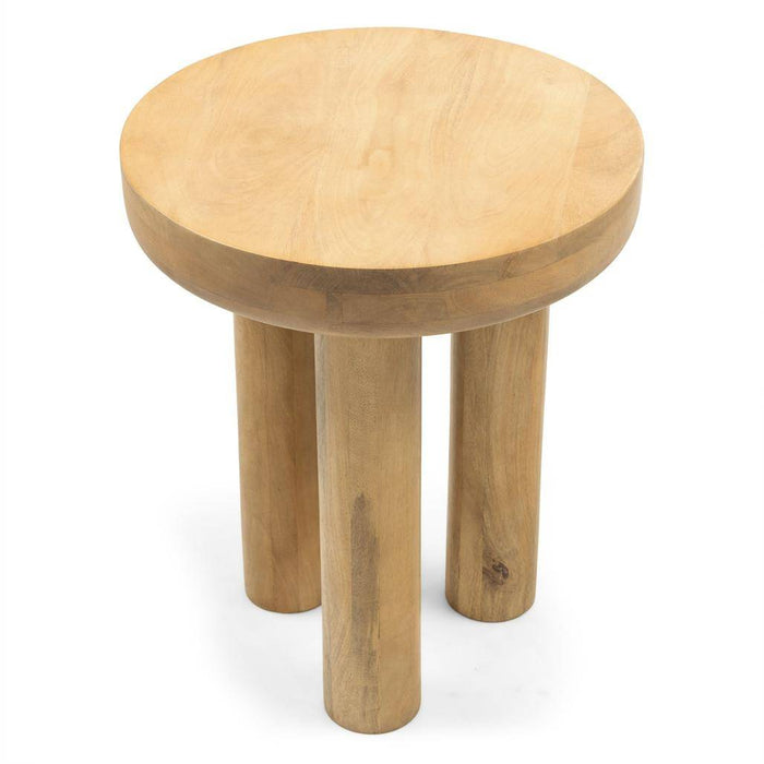 Tavolino laterale LUNGO 50 cm, rotondo, legno mango