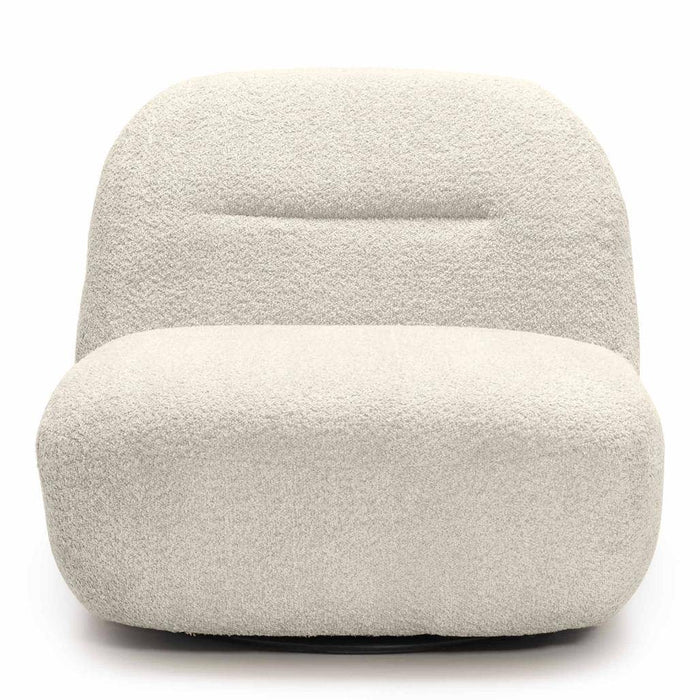 Poltrona lounge BOCHIC con base girevole, crema