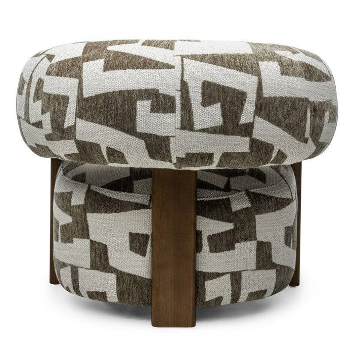Poltrona ANNABEL, olive-cream/noce, forme arrotondate