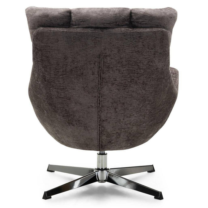 Poltrona girevole LUPIN, tortora/gambe cromate