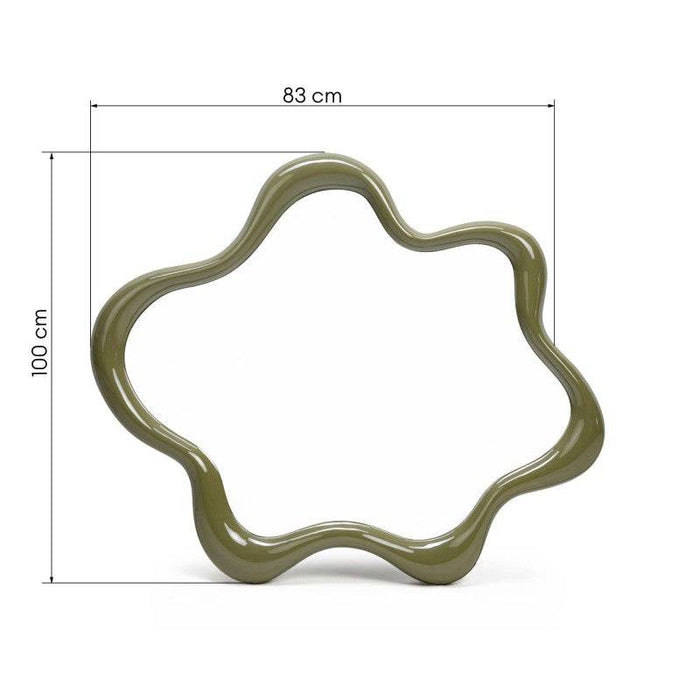 Specchio IZZY sospeso, forma irregolare, verde chiaro