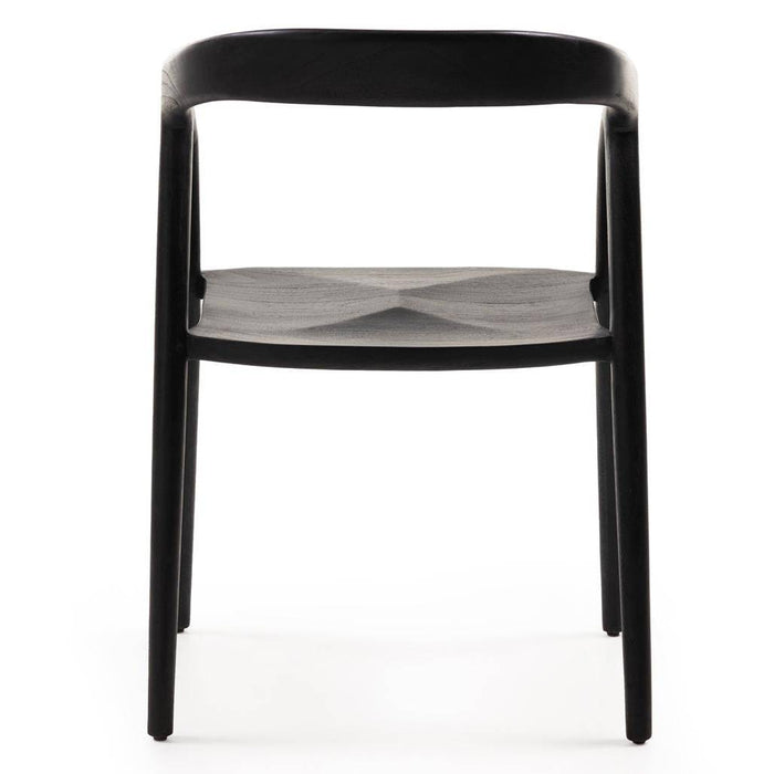 Sedia da Pranzo NIBI OKA, Nero, Legno di Teak