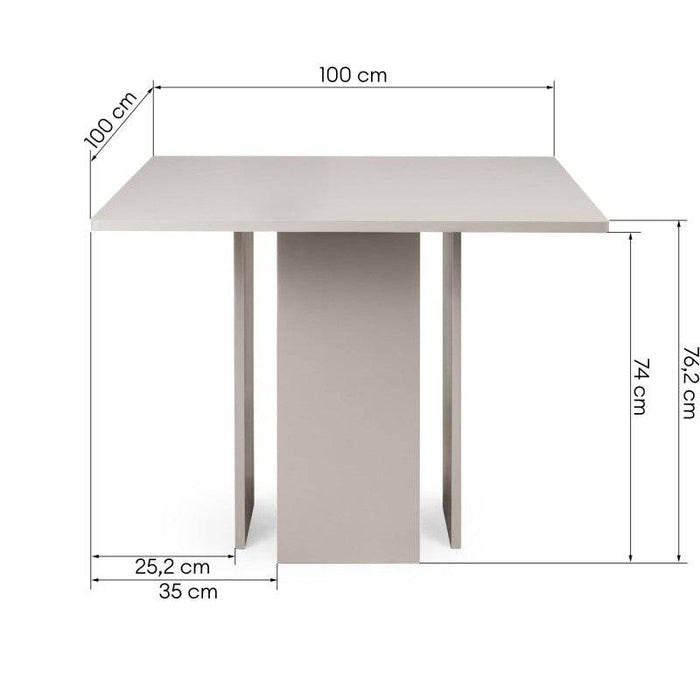 Tavolo da Pranzo ASPER 100 cm Quadrato Cashmere