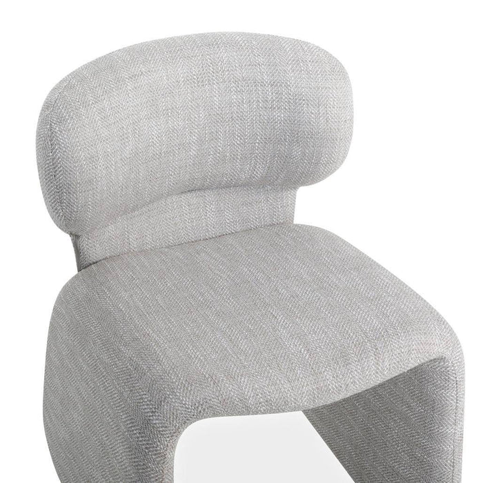 Poltrona rivestita BIZZA, beige e grigio