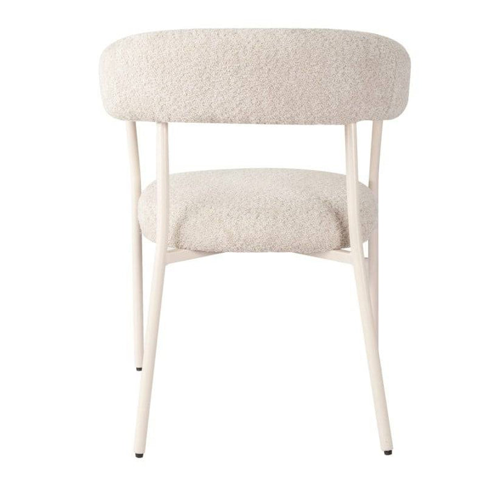 Sedia MALUA rivestita beige con gambe bianche