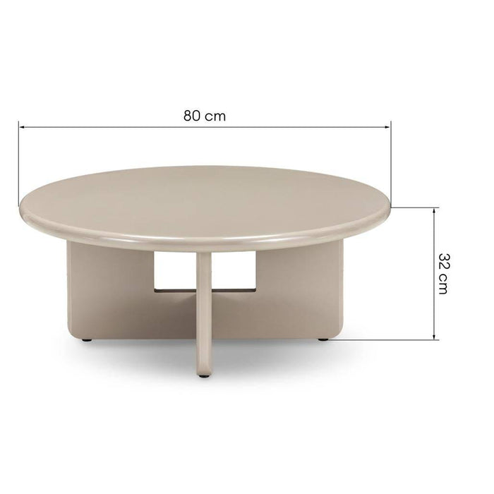 Tavolino da Caffè LARNA 80 cm Beige Lucido