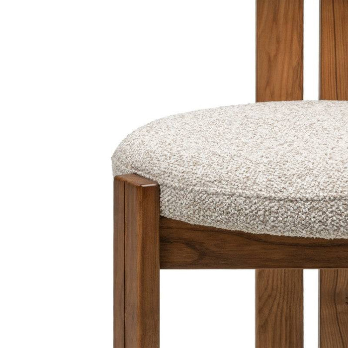 Sedia MARTIN beige-crema gambe noce