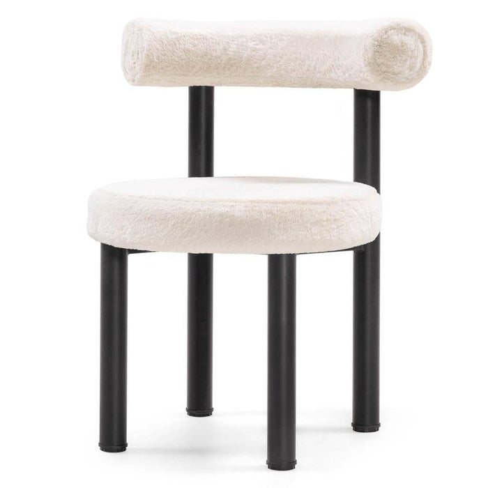 Sedia da Pranzo PERER, Ecru/Gambe Nere
