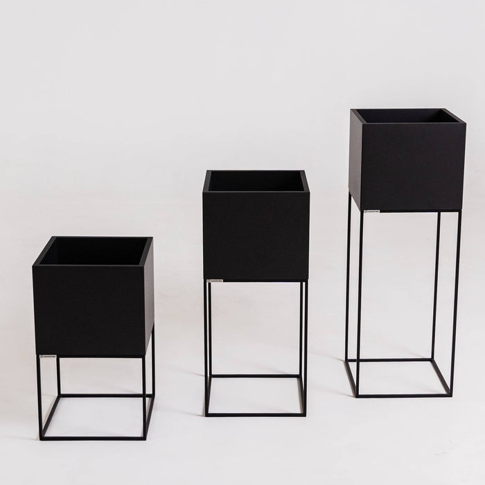 Vaso Flowerpot PALMUS METAL 60x35x35 - Nero